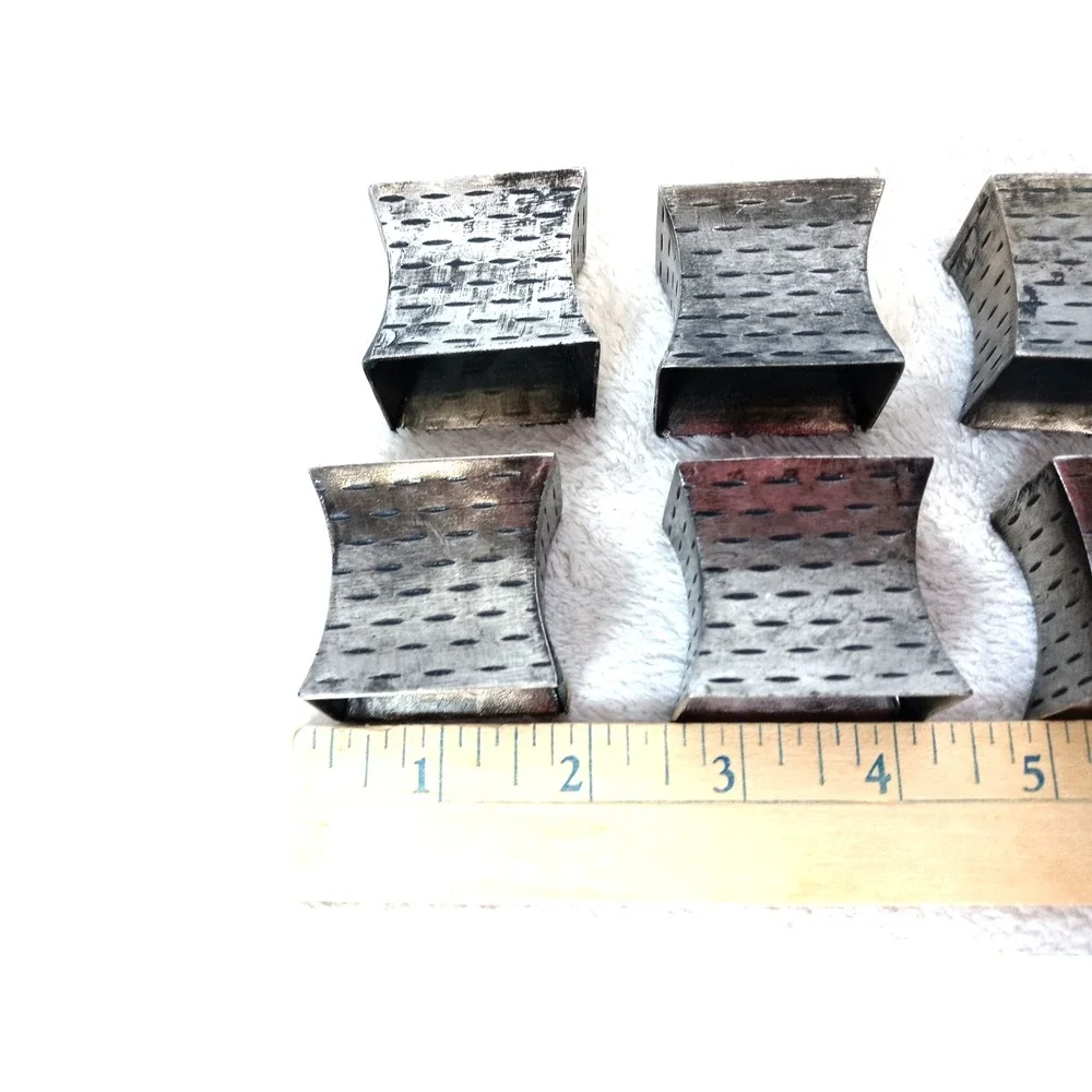 Set of 6 Napkin Rings Modern Rustic Farmhouse‎ Industrial Pewter Silver Holders